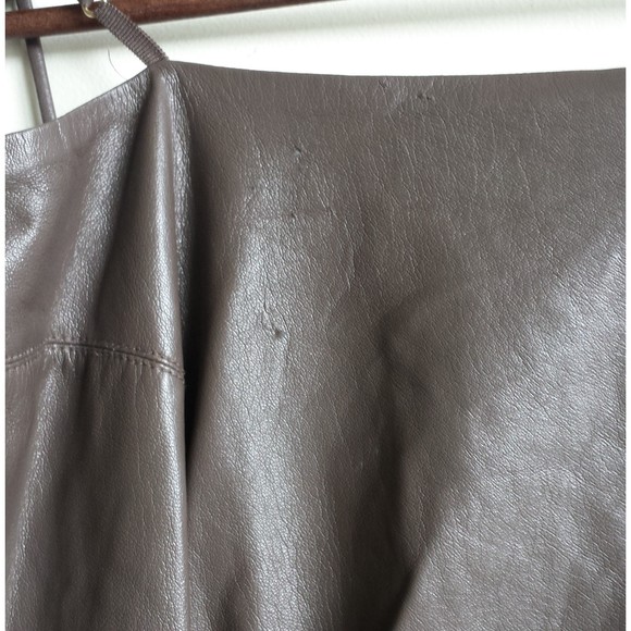 NANUSHKA Nanushka Moha Dress Faux Leather Wrap Brown Button Fit Mini V neck XS - Picture 11 of 12